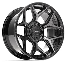 Charger l'image dans la galerie, 4P06-20100-6D55-18BBT - 4Play 4P06 20X10 6X139.7 / 6X135 ET-18mm Gloss Black with Brushed Face &amp; Tinted Clear - 4Play Wheels Canada