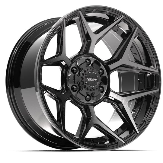 4P06-20100-6D55-18BBT - 4Play 4P06 20X10 6X139.7 / 6X135 ET-18mm Gloss Black with Brushed Face & Tinted Clear - 4Play Wheels Canada