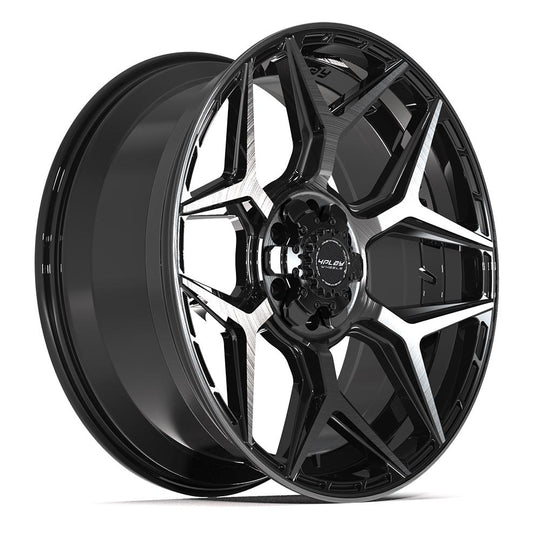 4P06-22090-6D55-12BBT - 4Play 4P06 22X9 6X139.7 / 6X135 ET12mm Gloss Black with Brushed Face & Tinted Clear - 4Play Wheels Canada