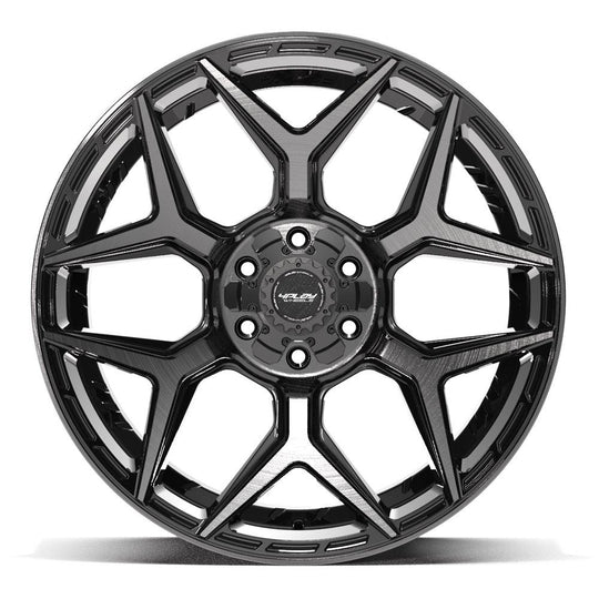 4P06-22100-6D55-18BBT - 4Play 4P06 22X10 6X139.7 / 6X135 ET-18mm Gloss Black with Brushed Face & Tinted Clear - 4Play Wheels Canada