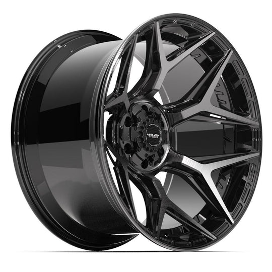 4P06-22120-6D55-44BBT - 4Play 4P06 22X12 6X139.7 / 6X135 ET-44mm Gloss Black with Brushed Face & Tinted Clear - 4Play Wheels Canada