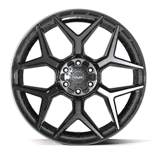 4P06-24100-6D55-18BBT - 4Play 4P06 24X10 6X139.7 / 6X135 ET18mm Gloss Black with Brushed Face & Tinted Clear - 4Play Wheels Canada