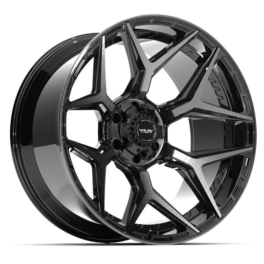 4P06-24120-6D55-44BBT - 4Play 4P06 24X12 6X139.7 / 6X135 ET-44mm Gloss Black with Brushed Face & Tinted Clear - 4Play Wheels Canada