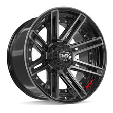 Load image into Gallery viewer, 4P08-20100-5D55-24BBT - 4Play 4P08 20X10 5X139.7 / 5X127 -24mm Gloss Black W/ Brushed Face &amp; Tinted Clear - 4Play Wheels Canada