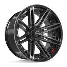 Load image into Gallery viewer, 4P08-22100-5D55-24BBT - 4Play 4P08 22X10 5X127 5X139.7 ET-24mm Gloss Black Brushed with Tinted Clear - 4Play Wheels Canada