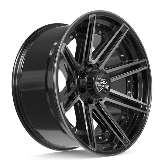 4P08-22100-8170-24BBT - 4Play 4P08 22X10 8X170 ET-24mm Gloss Black with Brushed Face & Tinted Clear - 4Play Wheels Canada