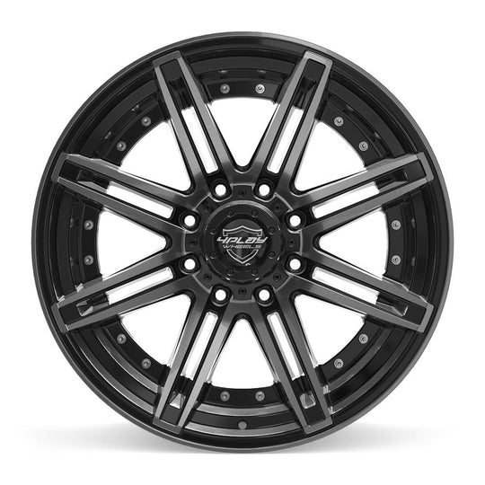 4P08-22100-8650-24BBT - 4Play 4P08 22X10 8X165.1 ET-24mm Gloss Black with Brushed Face & Tinted Clear - 4Play Wheels Canada