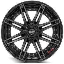 Charger l'image dans la galerie, 4P08-22120-6D55-44BBT - 4Play 4P08 22X12 6X139.7 / 6X135 -44mm Gloss Black W/ Brushed Face &amp; Tinted Clear - 4Play Wheels Canada