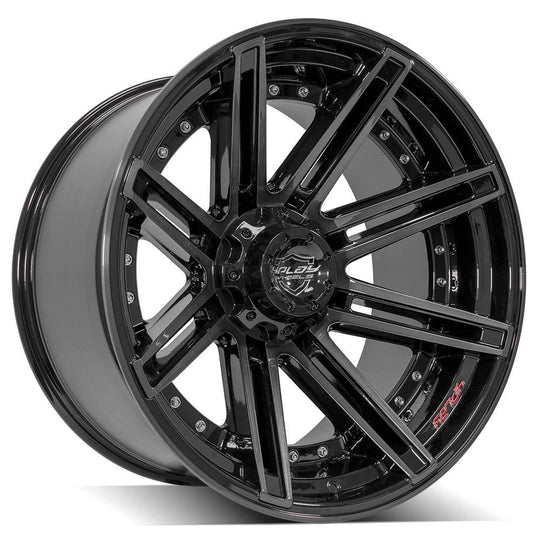 4P08-22120-6D55-44BBT - 4Play 4P08 22X12 6X139.7 / 6X135 -44mm Gloss Black W/ Brushed Face & Tinted Clear - 4Play Wheels Canada