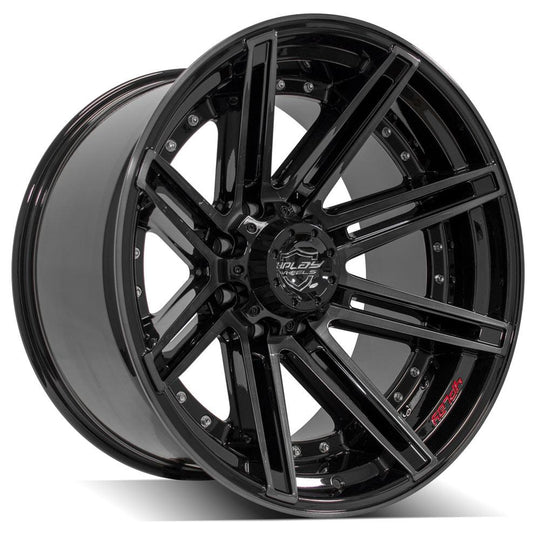 4P08-22120-8170-44BBT - 4Play 4P08 22X12 8X170 -44MM Gloss Black w/ Brushed Face & Tinted Clear - 4Play Wheels Canada