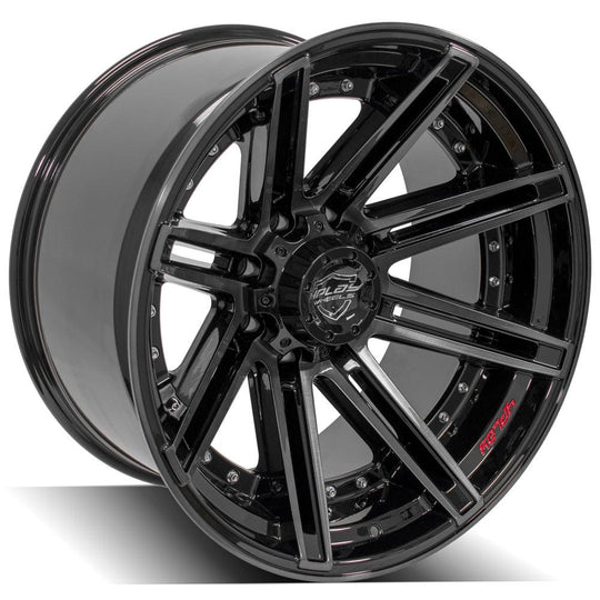 4P08-22120-8170-44BBT - 4Play 4P08 22X12 8X170 -44MM Gloss Black w/ Brushed Face & Tinted Clear - 4Play Wheels Canada