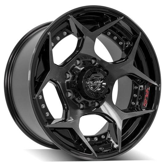4P50-20100-8170-24BBT - 4Play 4P50 20X10 8X170 ET-24mm Gloss Black Brushed with Tinted Clear - 4Play Wheels Canada