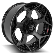 Charger l'image dans la galerie, 4P50-22100-5D55-24BBT - 4Play 4P50 22X10 5X139.7 / 5X127 -24mm Gloss Black W/ Brushed Face &amp; Tinted Clear - 4Play Wheels Canada
