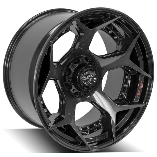 4P50-22120-6D55-44BBT - 4Play 4P50 22X12 6X139.7 / 6X135 -44mm Gloss Black W/ Brushed Face & Tinted Clear - 4Play Wheels Canada