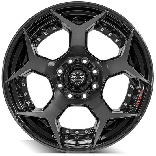 4P50-22120-8170-44BBT - 4Play 4P50 22X12 8X170 ET-44mm Gloss Black Brushed with Tinted Clear - 4Play Wheels Canada