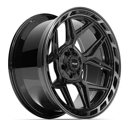 4P55-22100-5D55-18BBT - 4Play 4P55 22X10 5X127 / 5X139.7 ET-18mm Gloss Black with Brushed Face & Tinted Clear - 4Play Wheels Canada