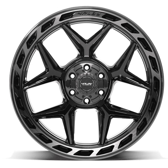 4P55-22120-6D55-44BBT - 4Play 4P55 22X12 6X139.7 / 6X135 ET-44mm Gloss Black with Brushed Face & Tinted Clear - 4Play Wheels Canada