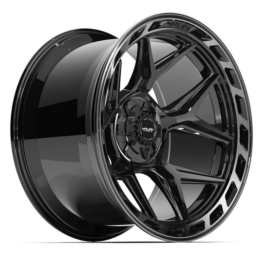 4P55-22120-6D55-44BBT - 4Play 4P55 22X12 6X139.7 / 6X135 ET-44mm Gloss Black with Brushed Face & Tinted Clear - 4Play Wheels Canada