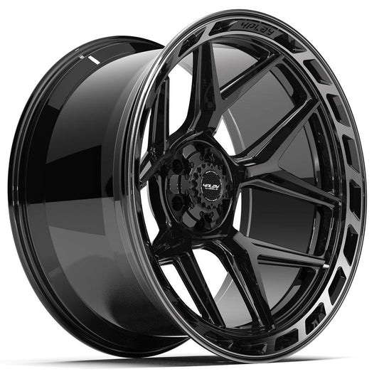 4P55-24120-6D55-44BBT - 4Play 4P55 24X12 6X139.7 / 6X135 ET-44mm Gloss Black with Brushed Face & Tinted Clear - 4Play Wheels Canada