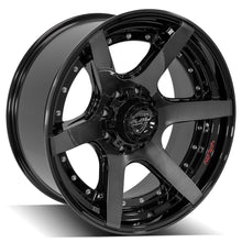 Charger l'image dans la galerie, 4P60-22100-8650-24BBT - 4Play 4P60 22X10 8X165.1 ET-24mm Gloss Black Brushed with Tinted Clear - 4Play Wheels Canada