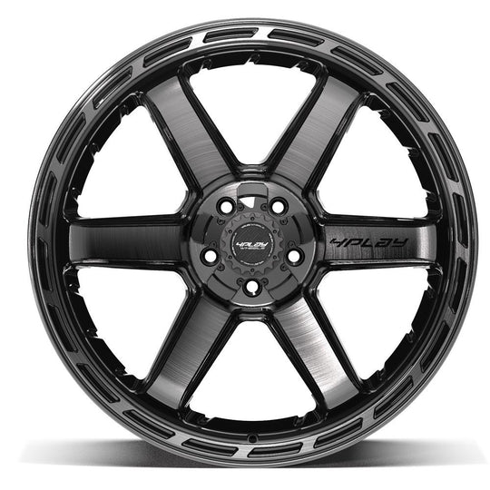 4P63-22120-5D55-44BBT - 4Play 4P63 22X12 5X127 / 5X139.7 ET-44mm Gloss Black with Brushed Face & Tinted Clear - 4Play Wheels Canada