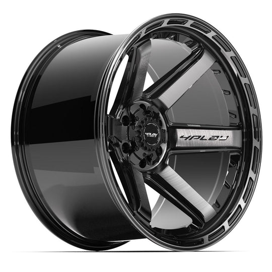 4P63-22120-6D55-44BBT - 4Play 4P63 22X12 6X139.7 / 6X135 ET-44mm Gloss Black with Brushed Face & Tinted Clear - 4Play Wheels Canada