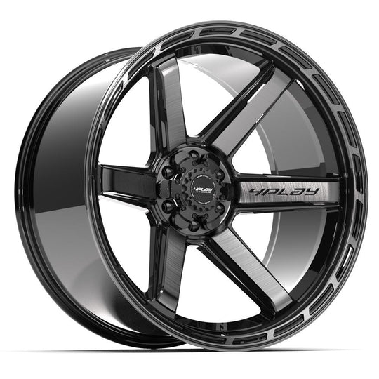 4P63-24120-6D55-44BBT - 4Play 4P63 24X12 6X139.7 / 6X135 ET-44mm Gloss Black with Brushed Face & Tinted Clear - 4Play Wheels Canada