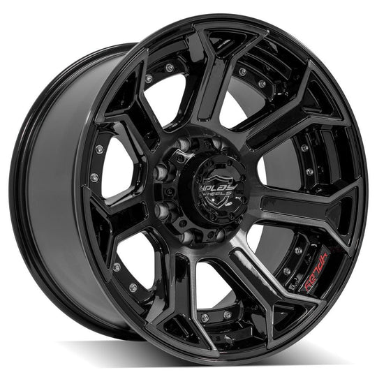 4P70-20100-8180-24BBT - 4Play 4P70 20X10 8X180 ET-24mm Gloss Black Brushed with Tinted Clear - 4Play Wheels Canada