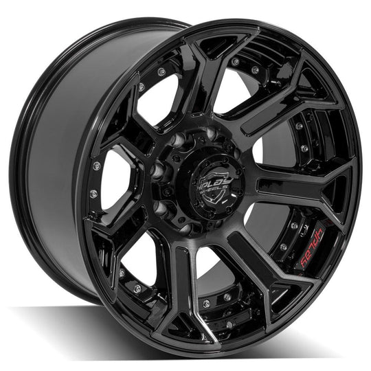4P70-20100-8650-24BBT - 4Play 4P70 20X10 8X165.1 -24MM Gloss Black w/ Brushed Face & Tinted Clear - 4Play Wheels Canada