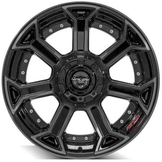 4P70-22100-6D55-18BBT - 4Play 4P70 22X10 6X139.7 / 6X135 -18mm Gloss Black W/ Brushed Face & Tinted Clear - 4Play Wheels Canada