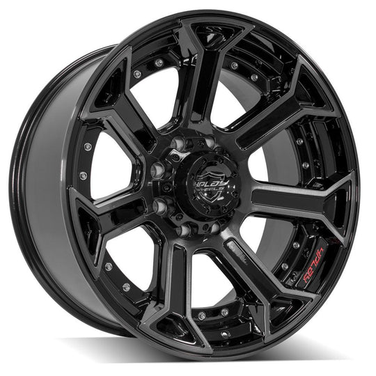 4P70-22100-8170-24BBT - 4Play 4P70 22X10 8X170 ET-24mm Gloss Black Brushed with Tinted Clear - 4Play Wheels Canada