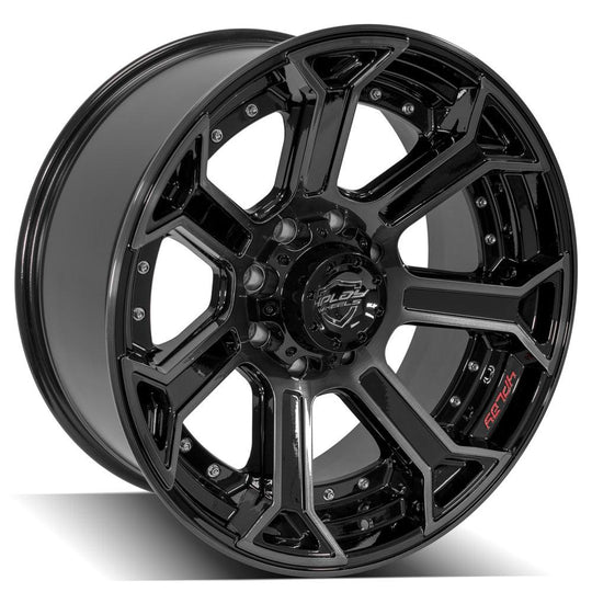4P70-22100-8170-24BBT - 4Play 4P70 22X10 8X170 ET-24mm Gloss Black Brushed with Tinted Clear - 4Play Wheels Canada