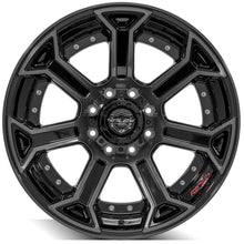 Charger l'image dans la galerie, 4P70-22100-8650-24BBT - 4Play 4P70 22X10 8X165.1 -24MM Gloss Black w/ Brushed Face &amp; Tinted Clear - 4Play Wheels Canada