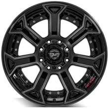 Load image into Gallery viewer, 4P70-22120-8180-44BBT - 4Play 4P70 22X12 8X180 -44MM Gloss Black w/ Brushed Face &amp; Tinted Clear - 4Play Wheels Canada