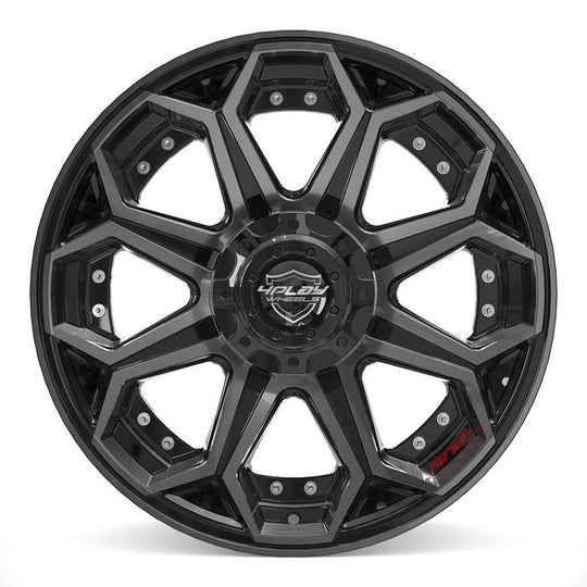 4P80R-20090-6D55-0BBT - 4Play 4P80R 20X9 6X139.7 / 6X135 ET0mm Gloss Black with Brushed Face & Tinted Clear - 4Play Wheels Canada