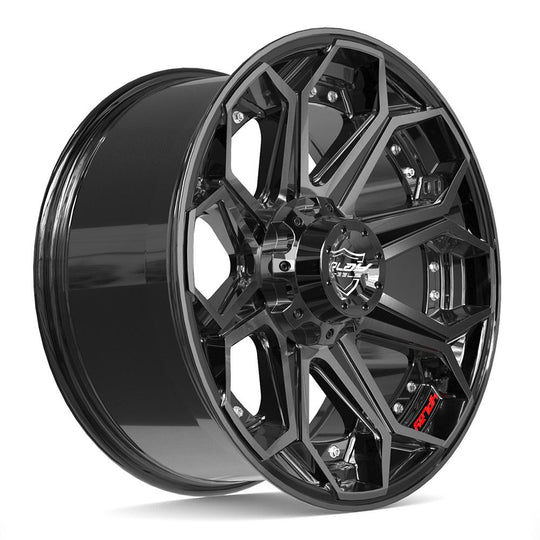 4P80R-20090-6D55-0BBT - 4Play 4P80R 20X9 6X139.7 / 6X135 ET0mm Gloss Black with Brushed Face & Tinted Clear - 4Play Wheels Canada
