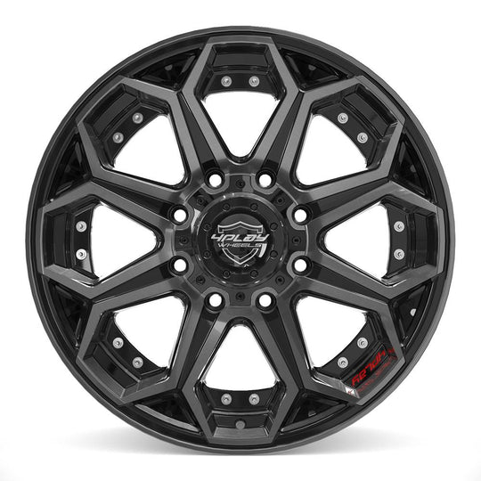 4P80R-20090-8170-0BBT - 4Play 4P80R 20X9 8X170 ET0mm Gloss Black with Brushed Face & Tinted Clear - 4Play Wheels Canada