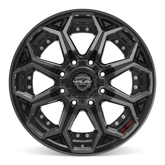 4P80R-20100-8650-24BBT - 4Play 4P80R 20X10 8X165.1 ET-24mm Gloss Black with Brushed Face & Tinted Clear - 4Play Wheels Canada