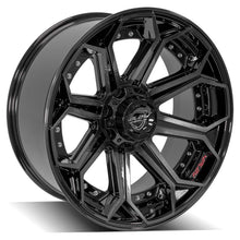 Load image into Gallery viewer, 4P80R-22100-5D55-24BBT - 4Play 4P80R 22X10 5X127 5X139.7 ET-24mm Gloss Black Brushed with Tinted Clear - 4Play Wheels Canada