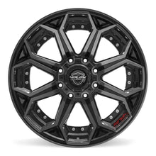 Load image into Gallery viewer, 4P80R-22100-8170-24BBT - 4Play 4P80R 22X10 8X170 ET-24mm Gloss Black with Brushed Face &amp; Tinted Clear - 4Play Wheels Canada
