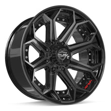 Load image into Gallery viewer, 4P80R-22100-8650-24BBT - 4Play 4P80R 22X10 8X165.1 ET-24mm Gloss Black with Brushed Face &amp; Tinted Clear - 4Play Wheels Canada