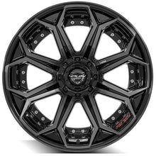 Load image into Gallery viewer, 4P80R-22120-5D55-44BBT - 4Play 4P80R 22X12 5X139.7 / 5X127 -44mm Gloss Black W/ Brushed Face &amp; Tinted Clear - 4Play Wheels Canada