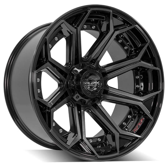 4P80R-22120-5D55-44BBT - 4Play 4P80R 22X12 5X139.7 / 5X127 -44mm Gloss Black W/ Brushed Face & Tinted Clear - 4Play Wheels Canada