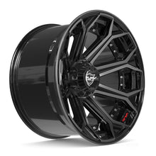 Load image into Gallery viewer, 4P80R-22120-6D55-44BBT - 4Play 4P80R 22X12 6X139.7 / 6X135 ET-44mm Gloss Black with Brushed Face &amp; Tinted Clear - 4Play Wheels Canada