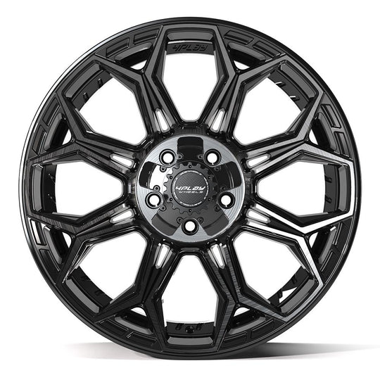 4P83-20090-5D55-0BBT - 4Play 4P83 20X9 5X127 / 5X139.7 ET0mm Gloss Black with Brushed Face & Tinted Clear - 4Play Wheels Canada