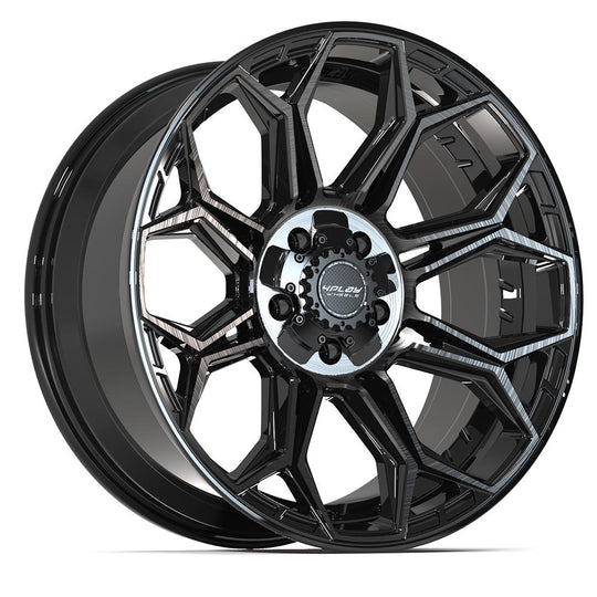 4P83-20090-5D55-0BBT - 4Play 4P83 20X9 5X127 / 5X139.7 ET0mm Gloss Black with Brushed Face & Tinted Clear - 4Play Wheels Canada