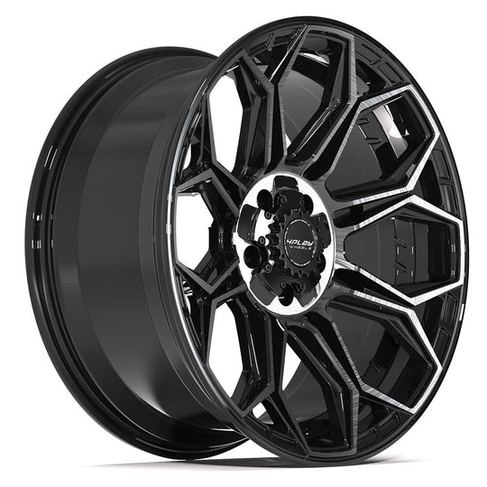 4P83-20090-5D55-0BBT - 4Play 4P83 20X9 5X127 / 5X139.7 ET0mm Gloss Black with Brushed Face & Tinted Clear - 4Play Wheels Canada