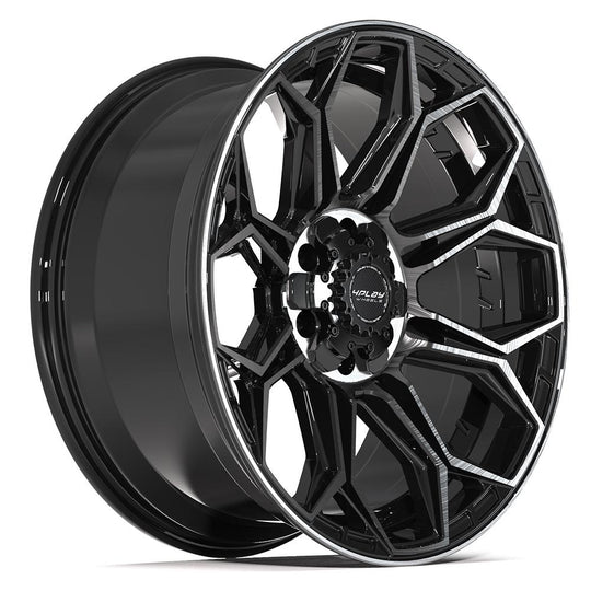 4P83-20090-6D55-0BBT - 4Play 4P83 20X9 6X139.7 / 6X135 ET0mm Gloss Black with Brushed Face & Tinted Clear - 4Play Wheels Canada