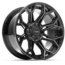 Charger l'image dans la galerie, 4P83-20100-6D55-18BBT - 4Play 4P83 20X10 6X139.7 / 6X135 ET-18mm Gloss Black with Brushed Face &amp; Tinted Clear - 4Play Wheels Canada