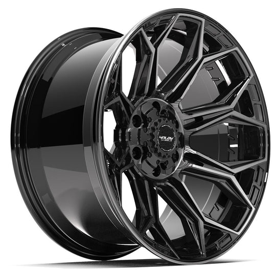 4P83-20100-6D55-18BBT - 4Play 4P83 20X10 6X139.7 / 6X135 ET-18mm Gloss Black with Brushed Face & Tinted Clear - 4Play Wheels Canada